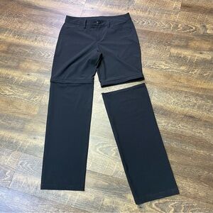 Eddie Bauer Pants Womens 10 Black Convertible Zip Off Hiking Outdoor Sport